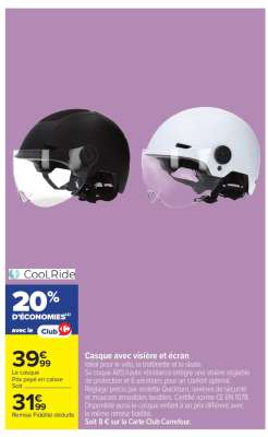 Casque avec visière et écran