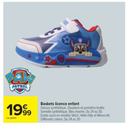 Baskets licence enfant
