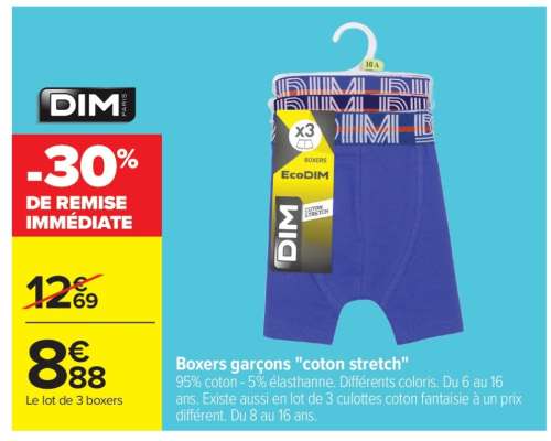 Boxers garçons "coton stretch"