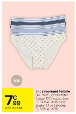 Slips imprimés femme