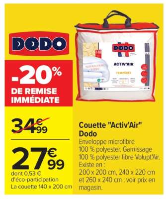 Couette "Activ'Air" Dodo