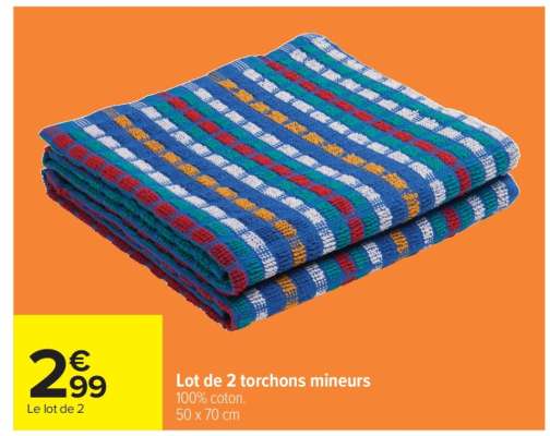 Lot de 2 torchons mineurs