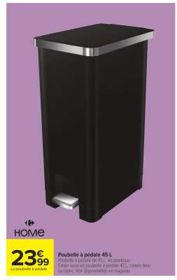 POUBELLE À PÉDALE 45 L