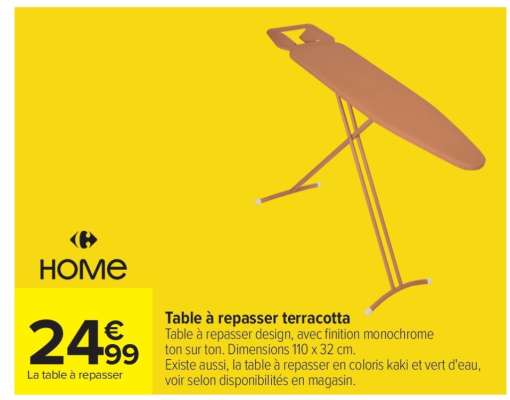 Table à repasser terracotta