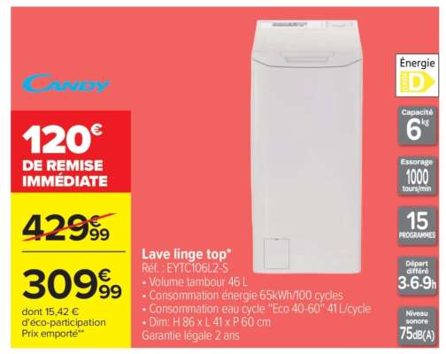 Lave linge top*