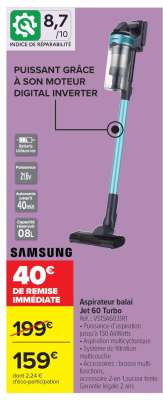 Aspirateur balai Jet 60 Turbo