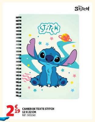 CAHIER DE TEXTE STITCH