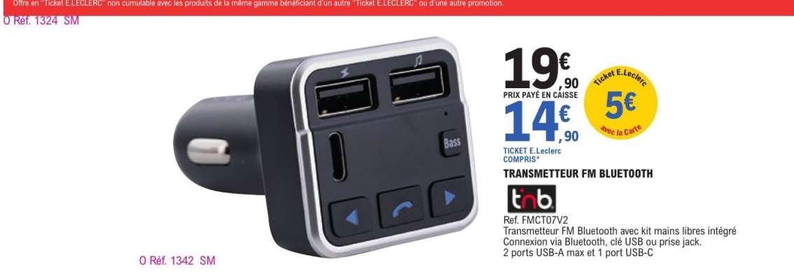 TRANSMETTEUR FM BLUETOOTH