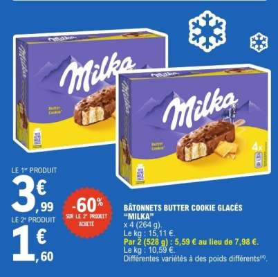 Bâtonnets Butter Cookie Glacés 'Milka'