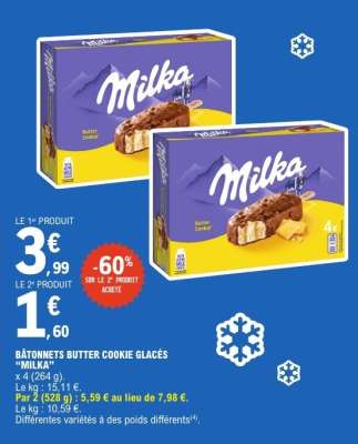 Bâtonnets Butter Cookie Glacés 'Milka'