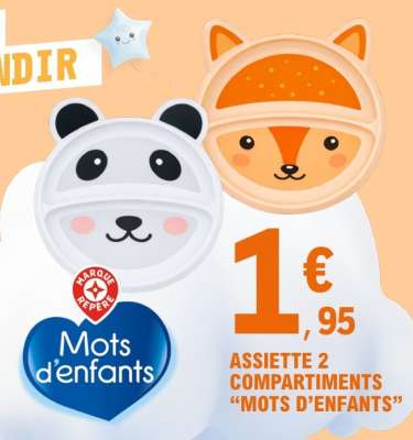 ASSIETTE 2 COMPARTIMENTS “MOTS D’ENFANTS”