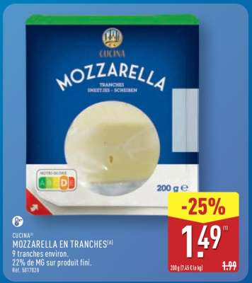 Mozzarella en tranches