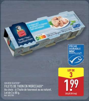 GOLDEN SEAFOOD FILETS DE THON EN MORCEAUX