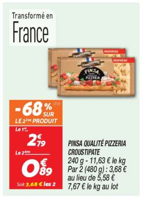 PINSA QUALITÉ PIZZERIA CROUSTIPATE