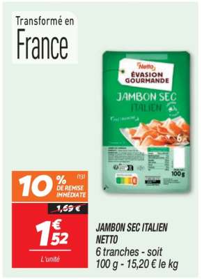 JAMBON SEC ITALIEN NETTO