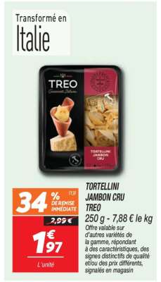 TORTELLINI JAMBON CRU TREO