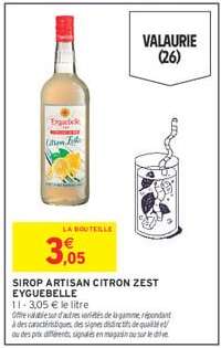 SIROP ARTISAN CITRON ZEST EYGUELLE