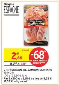 Chiffonnade de jambon Serrano