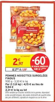 POMMES NOISETTES SURGELÉES FINDUS