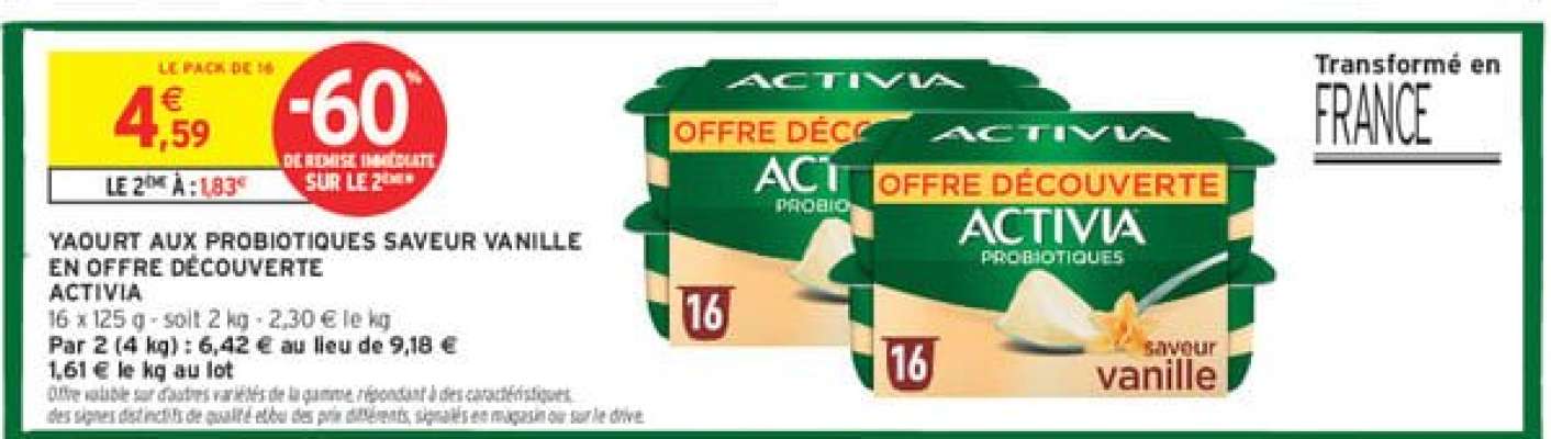 YAOURT AUX PROBIOTIQUES SAVEUR VANILLE EN OFFRE DÉCOUVERTE