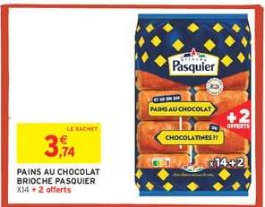 PAINS AU CHOCOLAT "BRIOCHE PASQUIER"