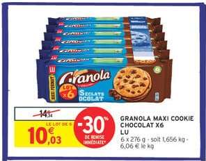 Granola Maxi Cookie Chocolat x6 LU