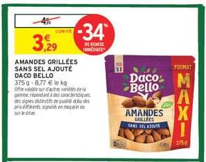AMANDES GRILLÉES SANS SEL AJOUTÉ 'DACO BELLO'