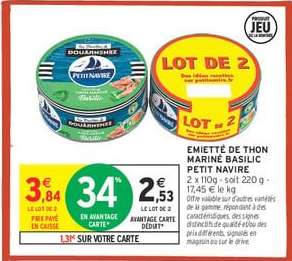 Emietté de Thon Mariné Basilic Petit Navire
