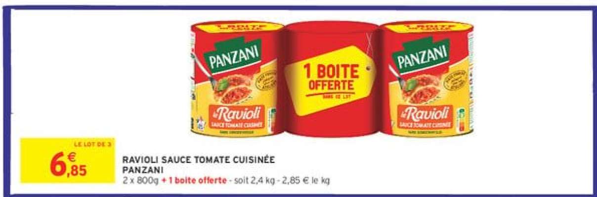 RAVIOLI SAUCE TOMATE CUISINÉE PANZANI