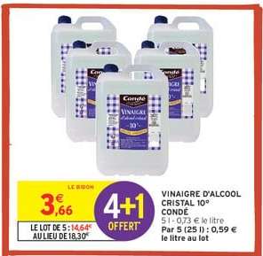 VINAIGRE D'ALCOOL CRISTAL 10° CONDÉ