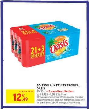 BOISSON AUX FRUITS TROPICAL “OASIS”