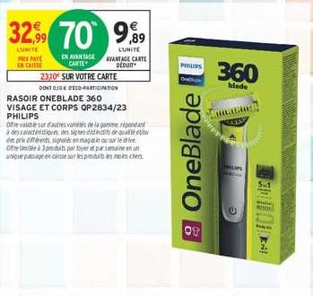 RASOIR ONEBLADE 360 VISAGE ET CORPS QP2834/23 PHILIPS