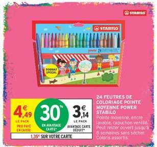 24 FEUTRES DE COLORIAGE POINTE MOYENNE POWER STABILO