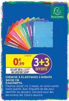 CHEMISE À ÉLASTIQUES 3 RABATS 24X32 CM EXACOMPTA
