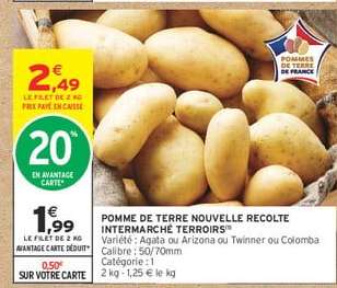 Pomme de Terre Nouvelle Récolte Intermarché Terroirs