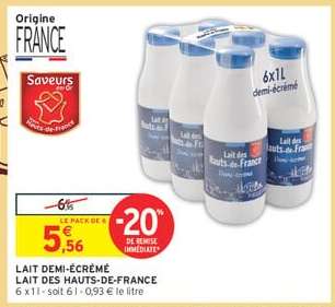 LAIT DEMI-ÉCRÉMÉ LAIT DES HAUTS-DE-FRANCE