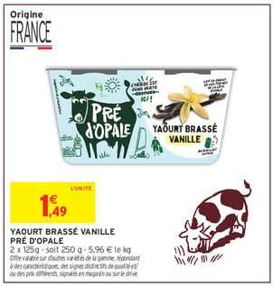 YAOURT BRASSÉ VANILLE PRÉ D'OPALE