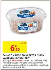 SALADE MARCO POLO PÂTES, SURIMI LA BELLE HENRIETTE