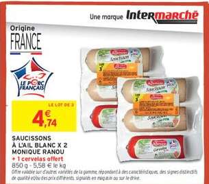 Saucissons à l'ail blanc x 2 Monique Ranou