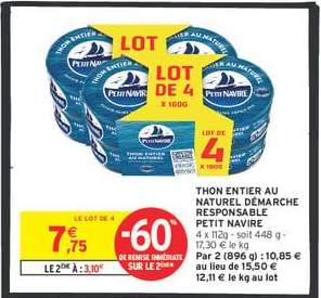 Thon entier au naturel Démarche Responsable Petit Navire