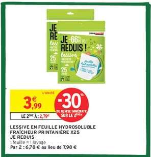 Lessive en feuille hydrosoluble fraîcheur printanière x25
