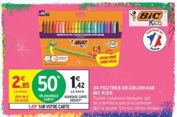24 FEUTRES DE COLORIAGE BIC KIDS