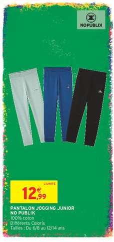 PANTALON JOGGING JUNIOR NO PUBLIK
