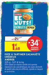 PÂTE À TARTINER CACAHUÈTE CRÉMEUX ANDROS