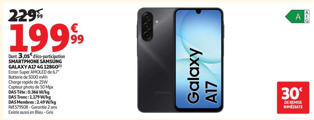SMARTPHONE SAMSUNG GALAXY A17 4G 128GO
