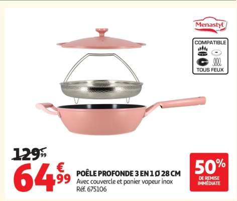 POÊLE PROFONDE 3 EN 1 Ø 28 CM