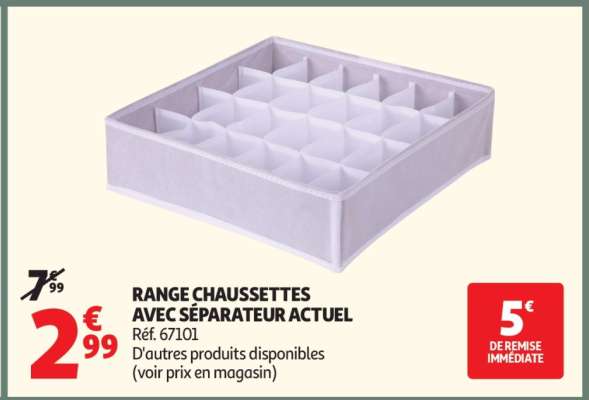 RANGE CHAUSSETTES AVEC SÉPARATEUR ACTUEL