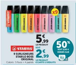 9 Surligneurs Stabilo Boss Original