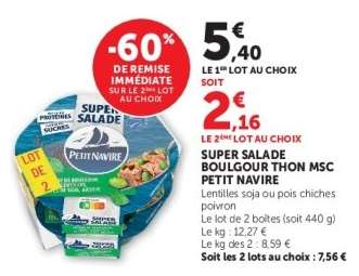 SUPER SALADE BOULGOUR THON MSC PETIT NAVIRE