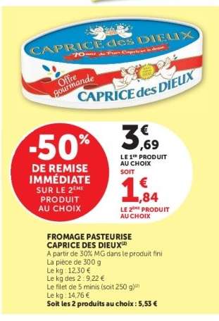 Fromage Pasteurisé Caprice des Dieux